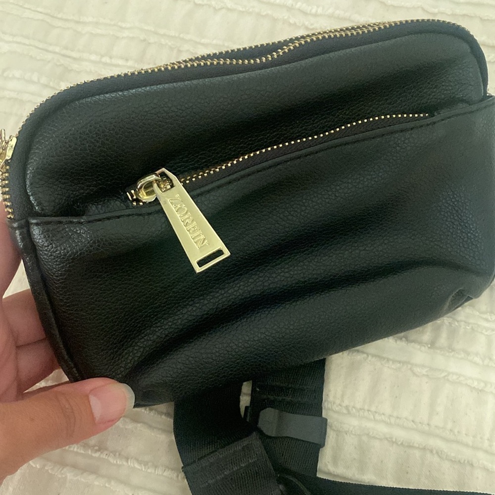 Pebbled Black Leather Crossbody Belt Bag - Picture 9 of 9